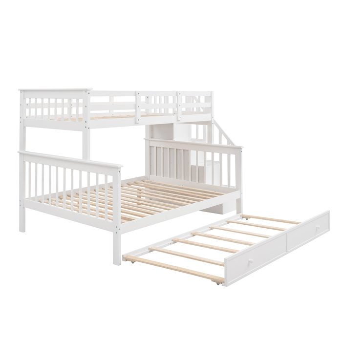 Three Posts™ Baby & Kids Alaina Twin Over Full Solid Wood Bunk Bed with